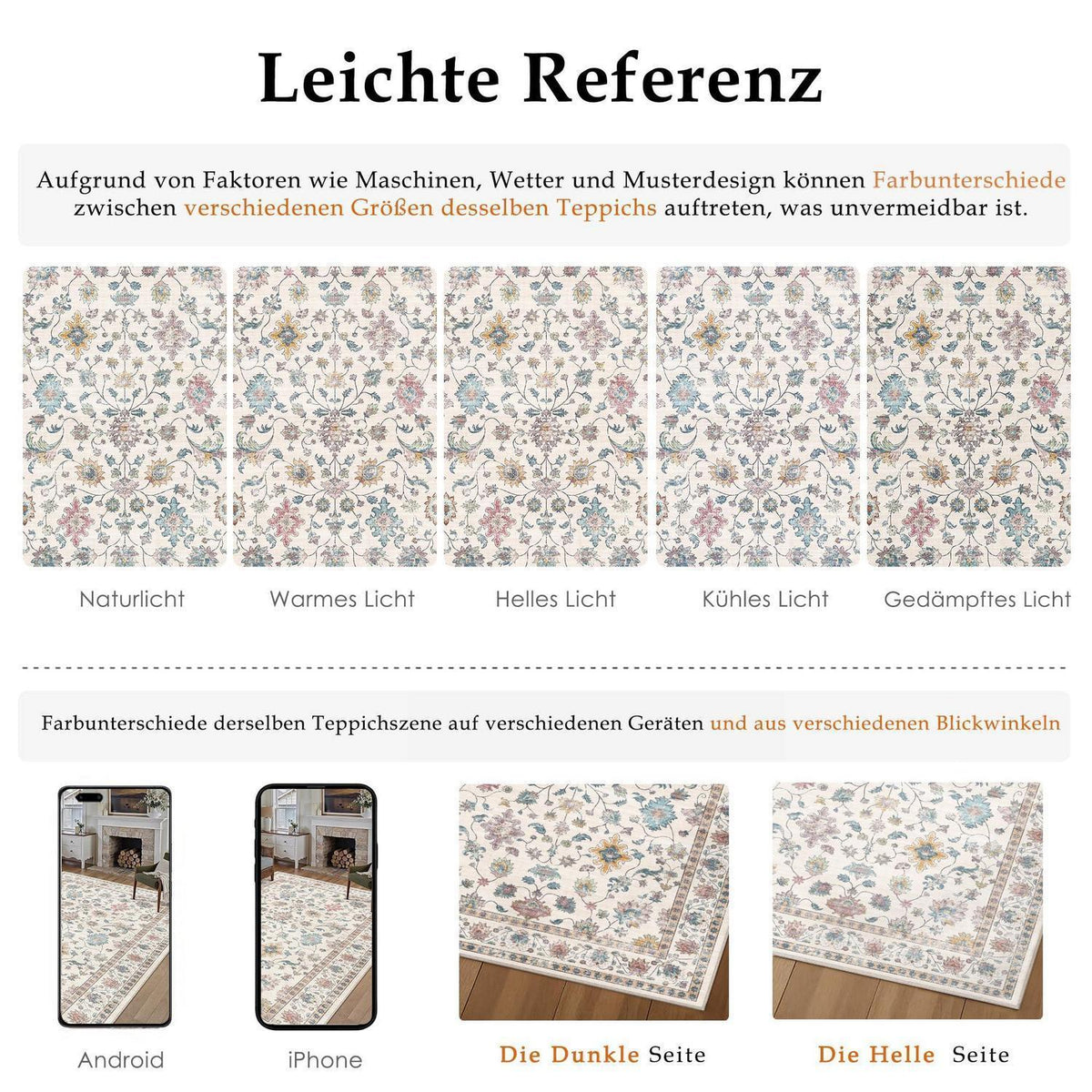 Vintage Läufer Teppich 60x180cm - Waschbar & Rutschfest