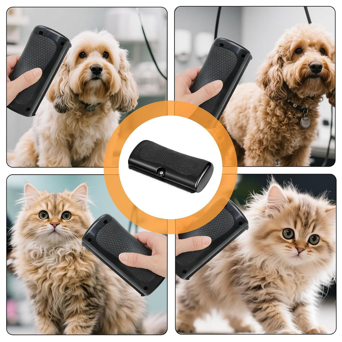 2x Fellwunder Bürste für Hunde & Katzen – Unterwollentferner