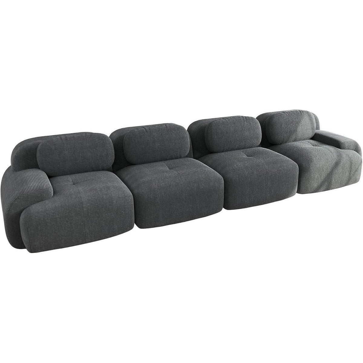 4-Sitzer Cord Sofa Grau – Modernes Wohnzimmer Sofa