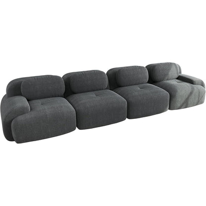4-Sitzer Cord Sofa Grau – Modernes Wohnzimmer Sofa
