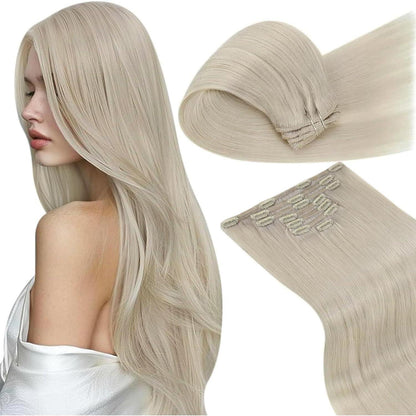 Echthaar Haarverlängerung Blond Clip-in 45cm