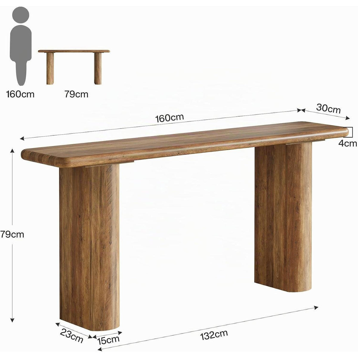 Langer Konsolentisch Holz – Flur & Wohnzimmer | Landhausstil Braun