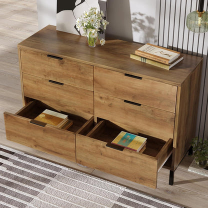 Sideboard Holz mit 6 Schubladen – Kommode für Schlafzimmer & Wohnzimmer