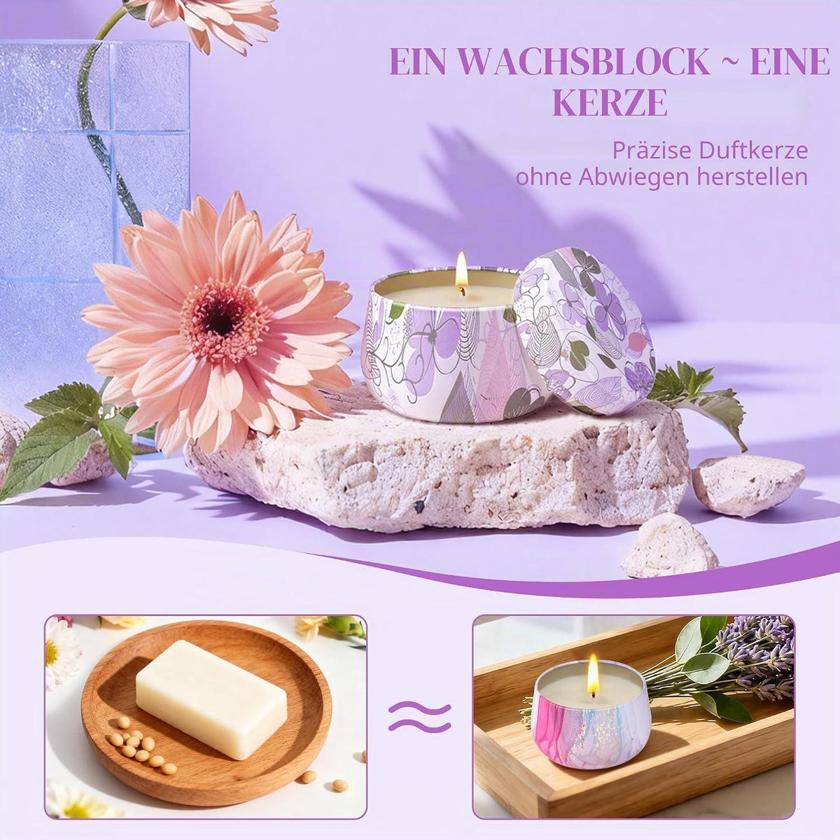 Kerzen selber machen Set für Anfänger & Erwachsene mit Zubehör
