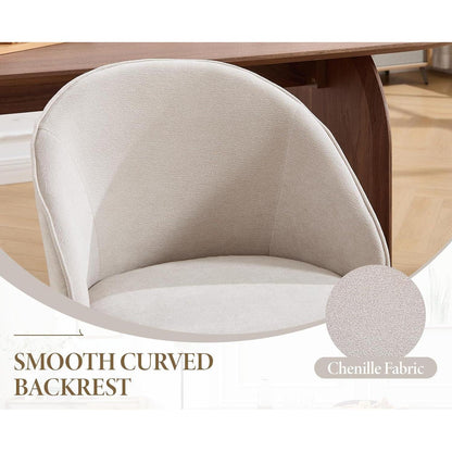 Moderne Esszimmerstühle 2er Set – Beige Polsterstühle mit Holzbeinen