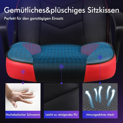 Ergonomischer Gaming-Schreibtischstuhl Rot Mega, 150 kg belastbar