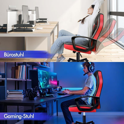 Ergonomischer Gaming-Schreibtischstuhl Rot Mega, 150 kg belastbar