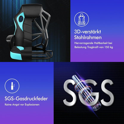 Ergonomischer Gaming-Schreibtischstuhl Cyan Mega