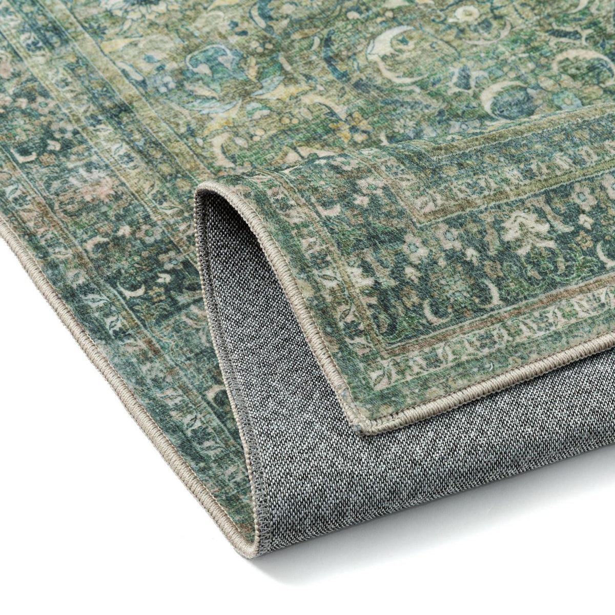 Vintage Teppich Grün 300x400cm Waschbar – Wohnzimmerteppich