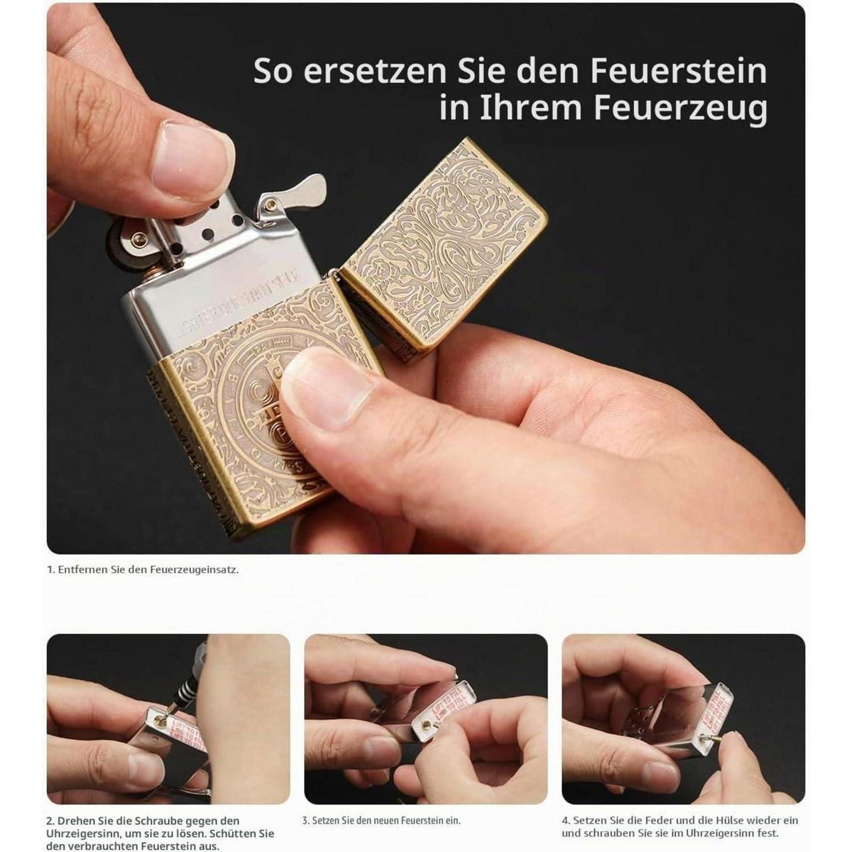 Vintage Benzinfeuerzeug aus Messing – Constantine Design