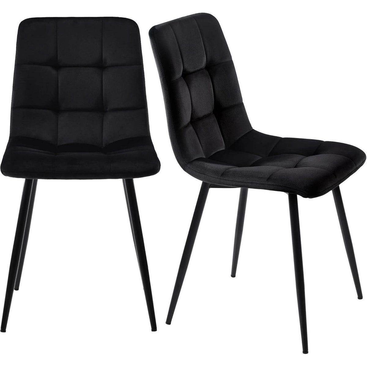 Esstisch Set 117x68cm mit 4 Samtstühlen Schwarz/Gold