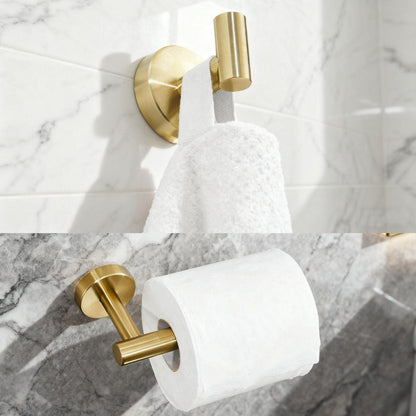 Gebürsteter Goldener Klopapierhalter & Handtuchhaken Set Edelstahl