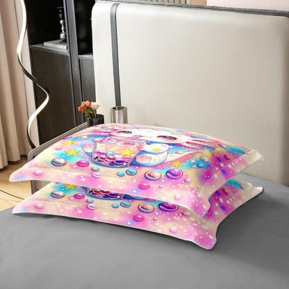 Axolotl Bettwäsche Set 135x200 Baumwolle Regenbogen Kawaii