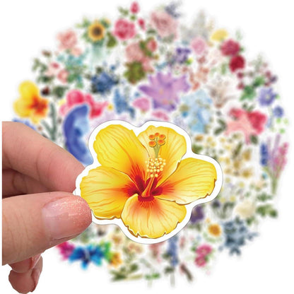 50 Blumen Aufkleber Wasserdicht – Scrapbooking & Basteln
