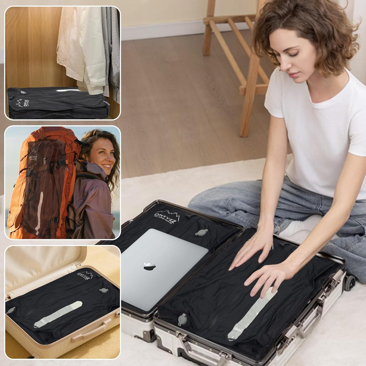 Wiederverwendbare Vakuumbeutel Kleidung – 3er Set mit Pumpe