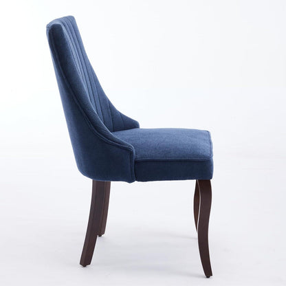 Esszimmerstühle 4er Set Blau – Bequemer Chenille-Stoff & Massivholz