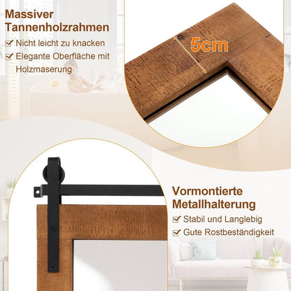 Rechteckiger Wandspiegel Holzrahmen 100x66cm – Rustikal & Dekorativ
