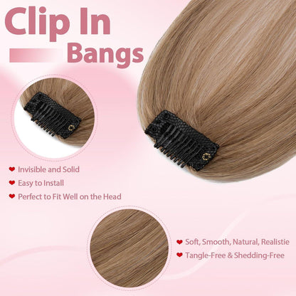 Luftiger Pony Hellbraun - Zarter Haarteil für einen jugendlichen Look