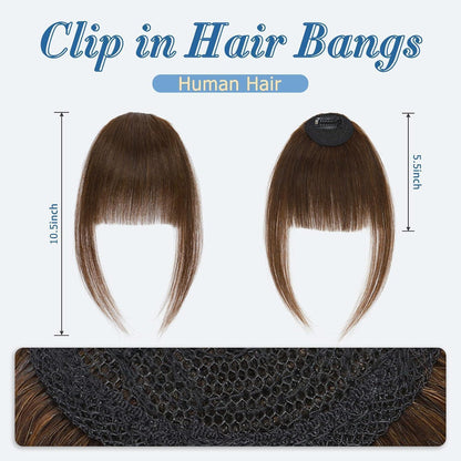 Clip in Pony Echthaar Schokoladenbraun – Ordentlicher Pony Haarteil