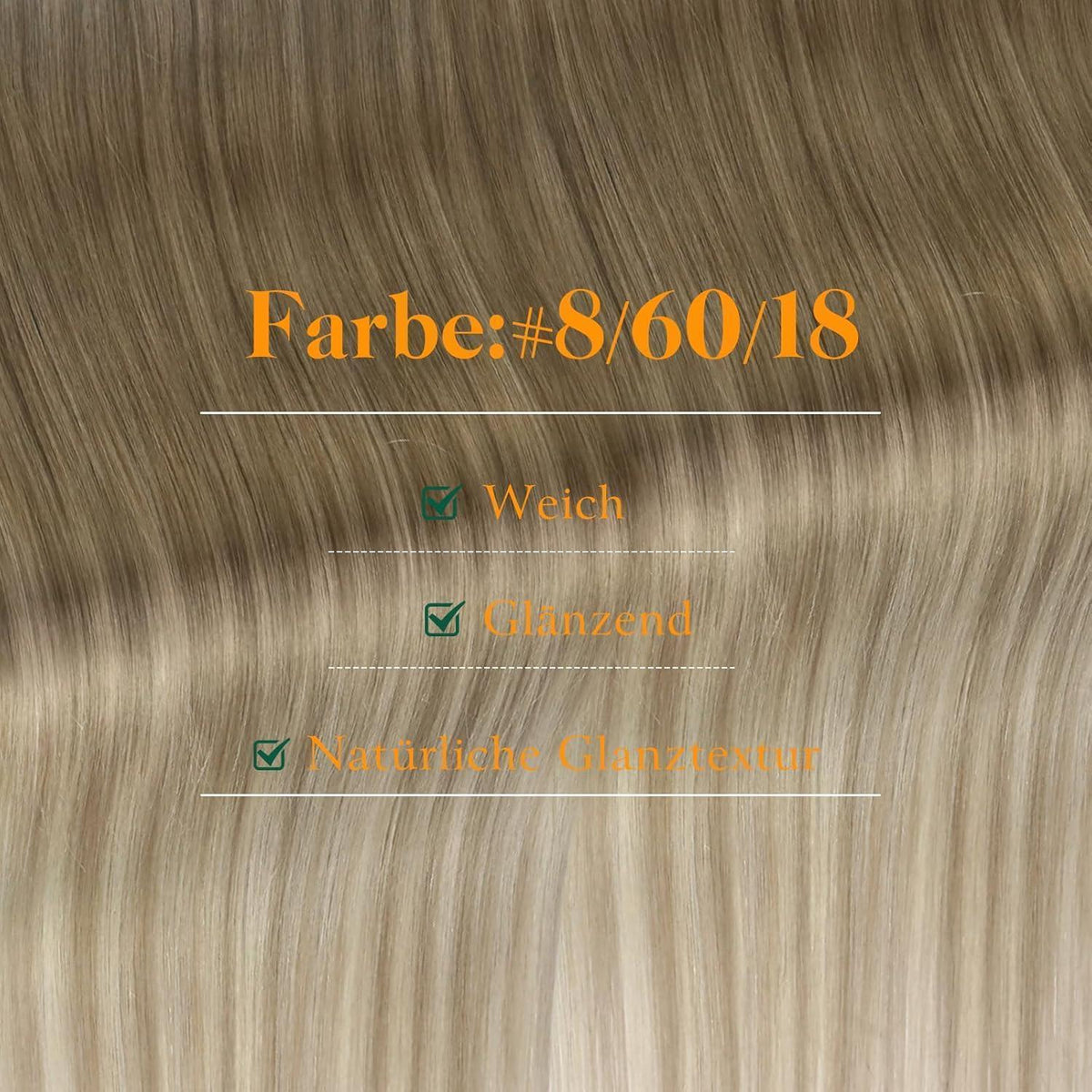 Echthaar Tape Extensions Braun Balayage Ombre 55cm