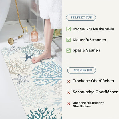 Rutschfeste Badewannenmatte Koralle 100x40 cm – Sicher & Komfortabel