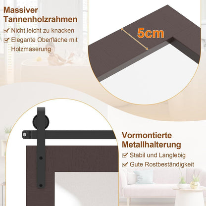 Rechteckiger Wandspiegel Holzrahmen 100x66 cm - Rustikal & Dekorativ