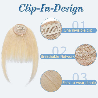 Echthaar Pony Clip-in Gerade (#613 Blond)