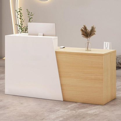Empfangstheke mit Schublade – Weiß & Holz, 150cm
