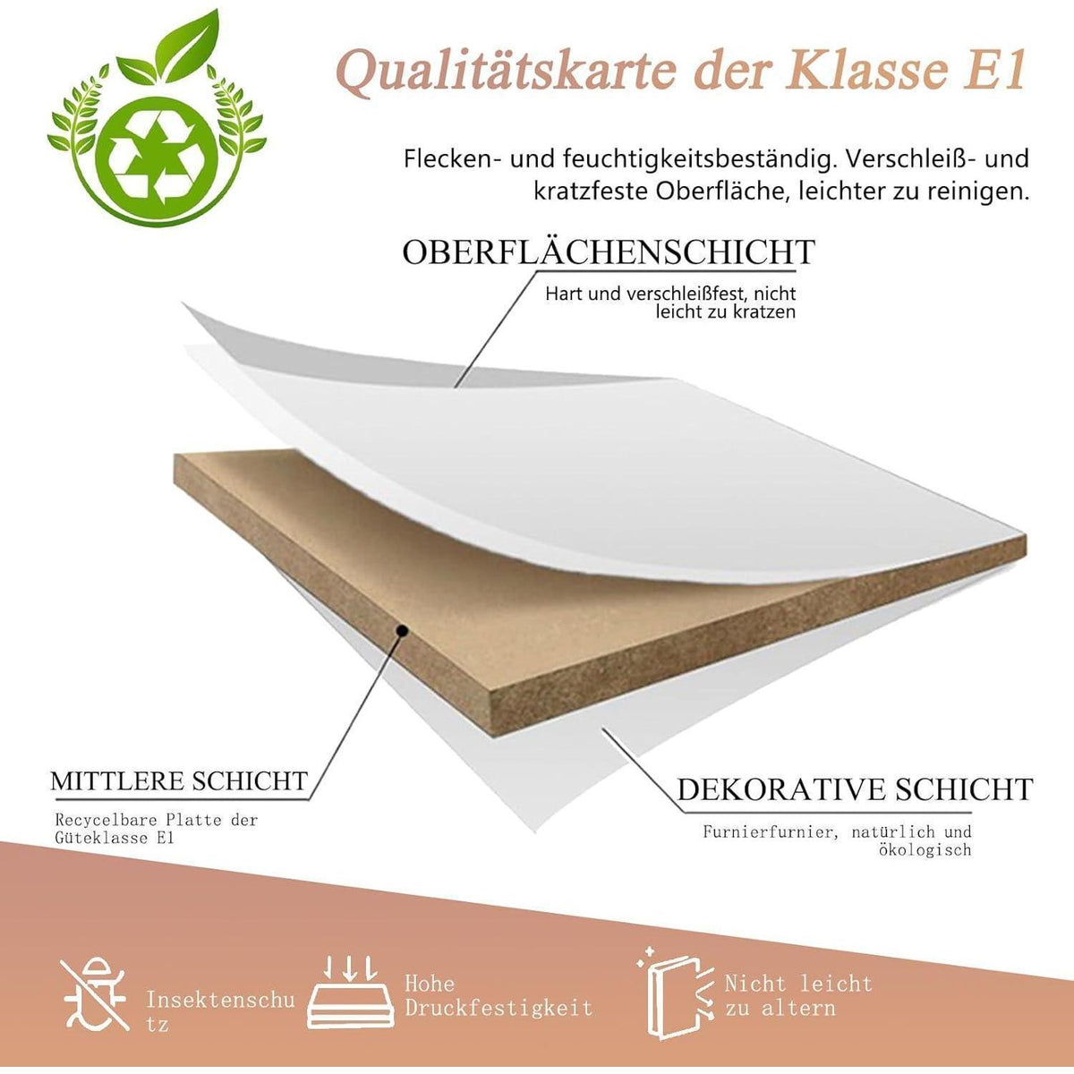 Empfangstheke mit Schublade – Weiß & Flamed Wood