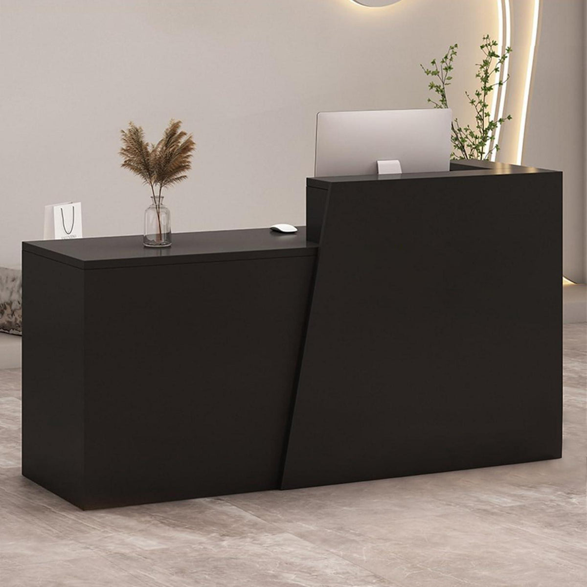 Empfangstheke mit Schublade – Modern & Viel Stauraum (210x42x100cm)