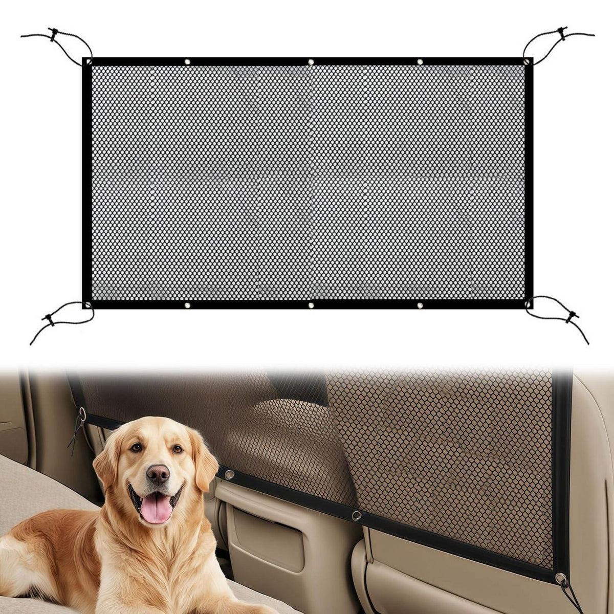 Hundegitter Auto – Trennnetz für Rücksitz & Kofferraum