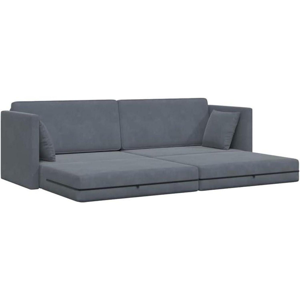 Schlafsofa Bodensofa Dunkelgrau – Komfortables Sofa mit Pillow Support