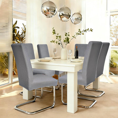 Stuhlhussen 4er Set – Grau, Stretch & Waschbar