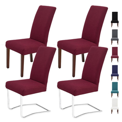 Stuhlhussen 4er Set Bordeaux – Stretch & Waschbar