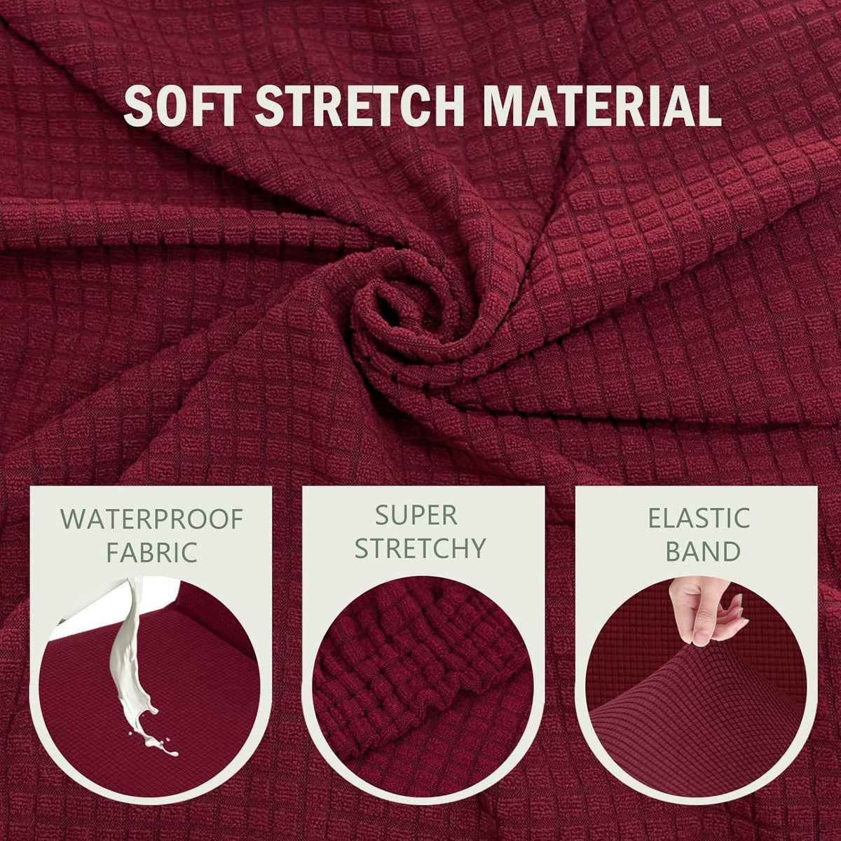 Stuhlhussen 4er Set Bordeaux – Stretch & Waschbar