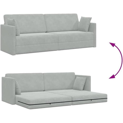 Schlafsofa Bodensofa Hellgrau – Komfortables Wohnsofa mit Bettfunktion
