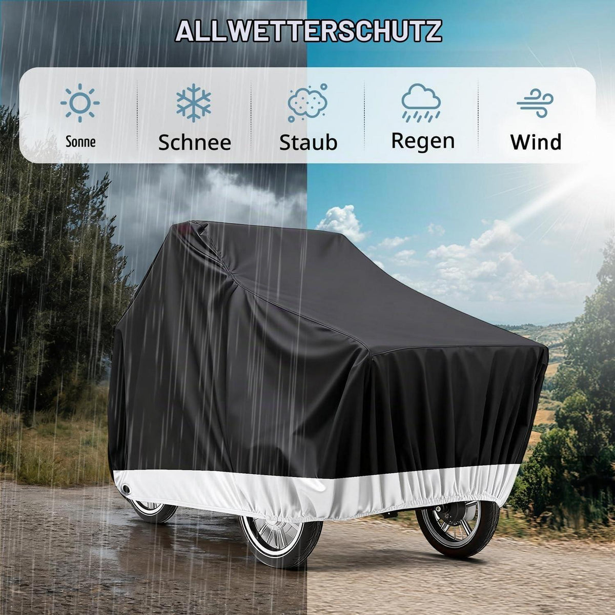 Lastenrad Abdeckung 420D – Schutzhülle für Lastenfahrräder