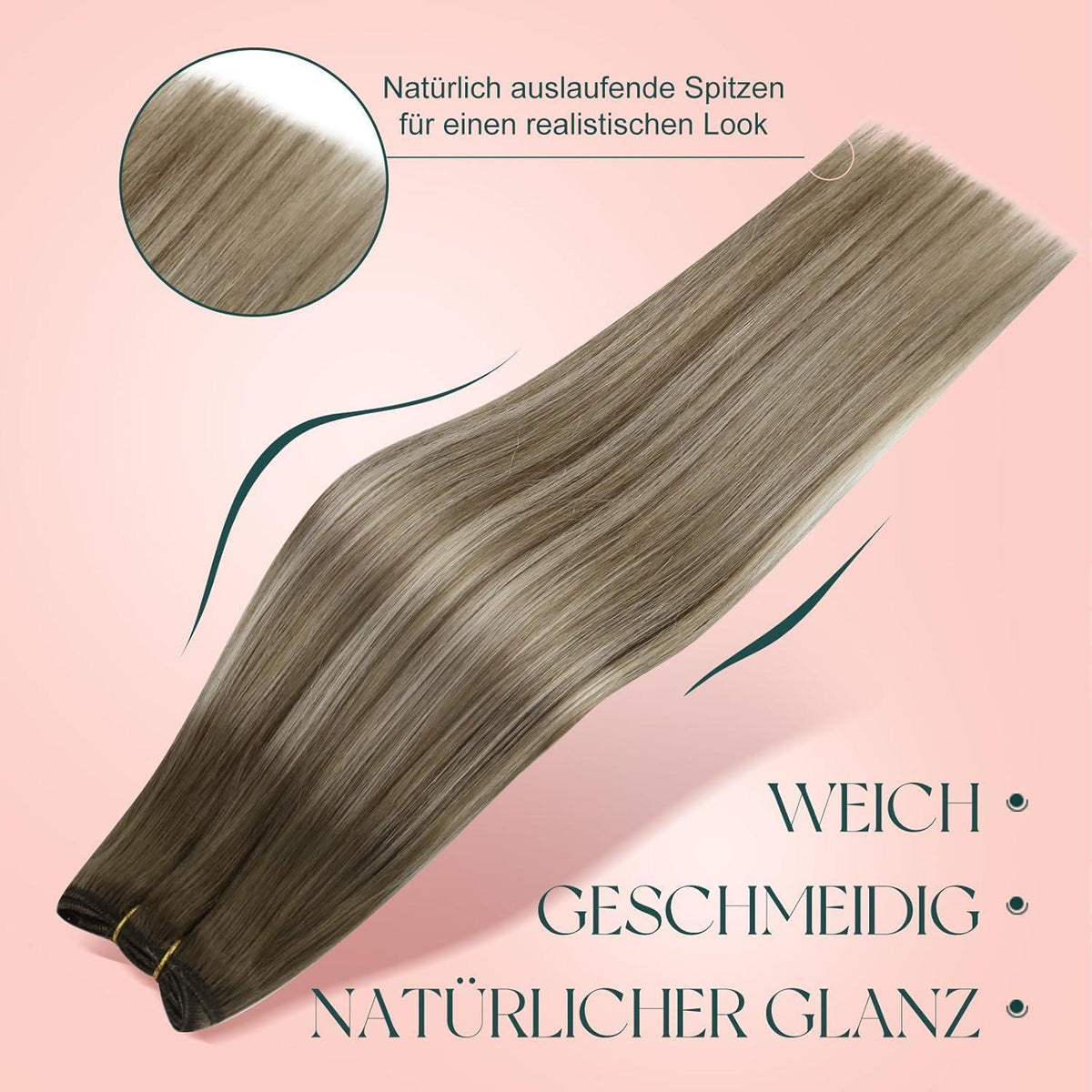 Echthaar Tressen Ombre #6/60/6 – 50cm, 100g
