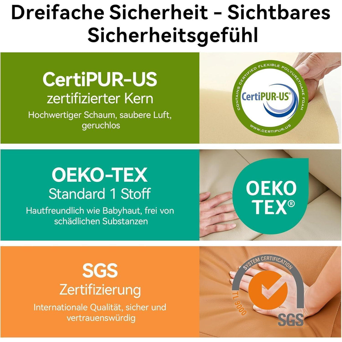 Echtleder Relaxsessel mit Liegefunktion – Komfortabler TV-Sessel Beige