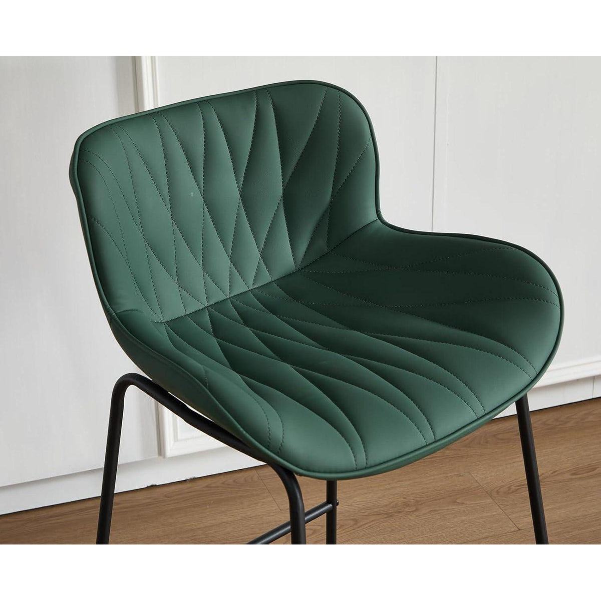 Moderner Barhocker 4er Set mit Steppdesign, Grün