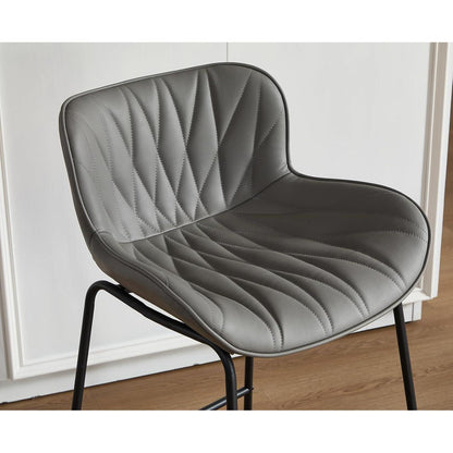 Moderner Barhocker 2er Set Grau – Komfortabler Steppdesign Stuhl
