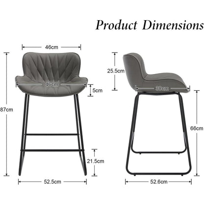 Moderner Barhocker 4er Set Grau mit Steppdesign & Komfort