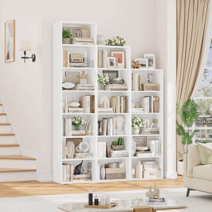Bücherregal 6 Fächer Weiß – Modulares Standregal für Wohnzimmer