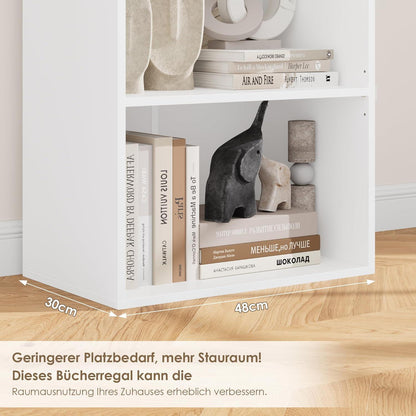 Bücherregal 6 Fächer Weiß – Modulares Standregal für Wohnzimmer
