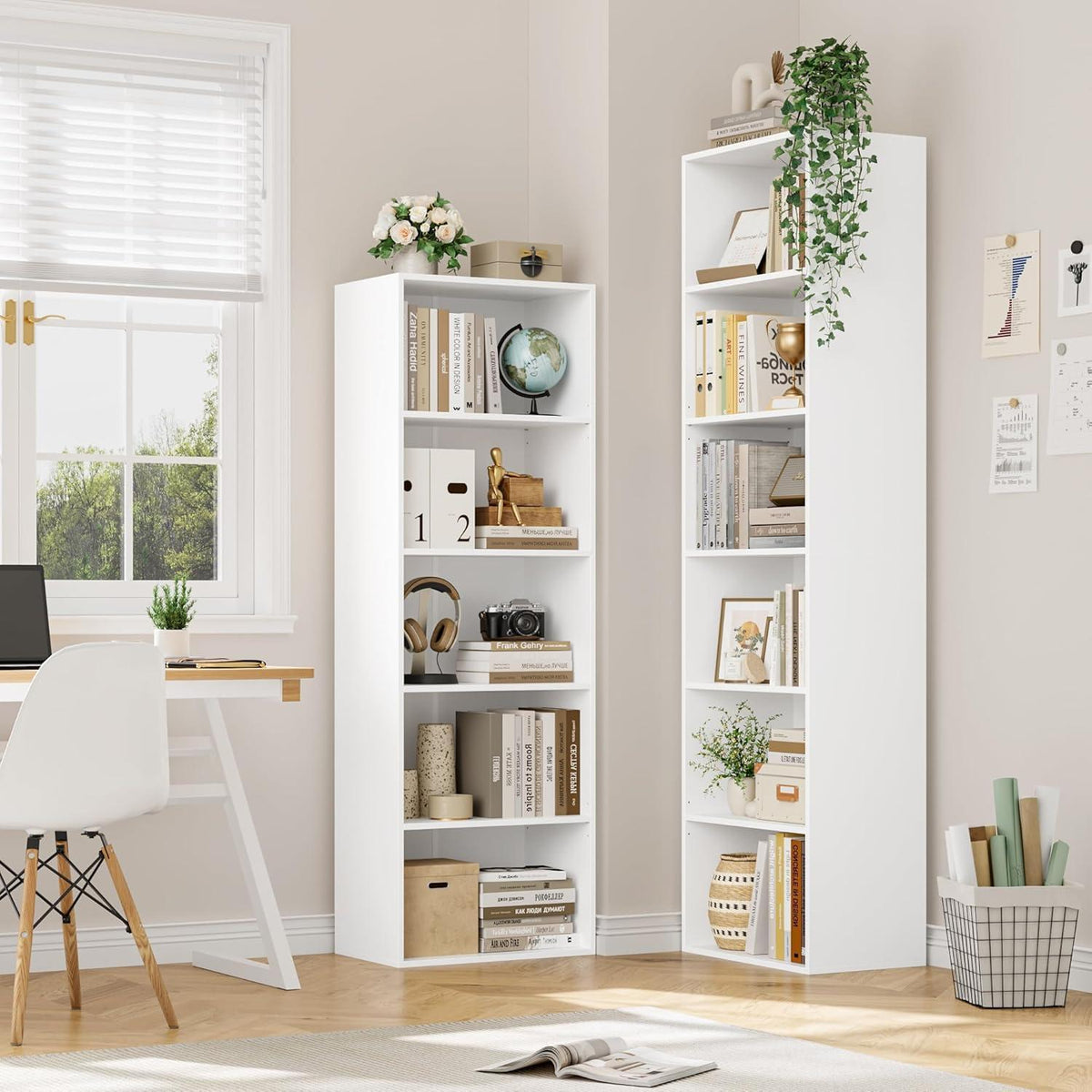 Bücherregal 6 Fächer Weiß – Modulares Standregal für Wohnzimmer