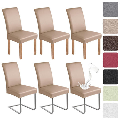 PU Stuhlhülsen 6er Set – Wasserdicht & Elastisch (Khaki)