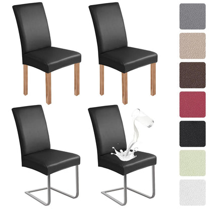 PU Stuhlhülsen 4er Set – Schwarz, Wasserabweisend & Elastisch