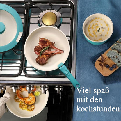 11-teiliges Topfset mit abnehmbarem Griff & Induktionsboden