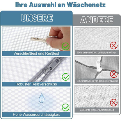 Wäschesäcke Set 3er - Wäschenetz für Waschmaschine SML