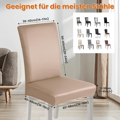 PU Stuhlhülsen 4er Set – Wasserdicht & Elastisch, Khaki
